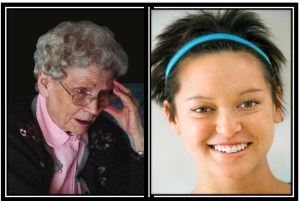 gray hair and pimples